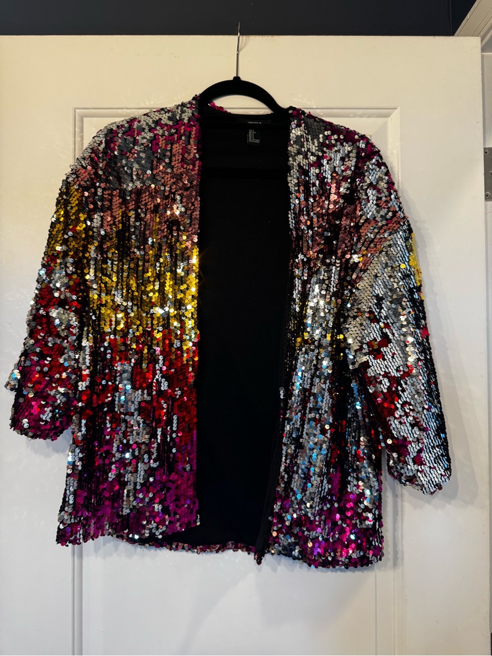 Forever 21 Multi-Color Sequin Open Blazer